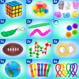 OutGoe's 50 Pcs Sensory Toys for Stress & Anxiety Relief 😌 - ADHD Fidget Toys Set 🧩 - Fidget Pack: Affordable Party Bag Fillers 🎉 - Classroom Reward Fidgets 🏆 - Montessori Toys for Toddlers 👶 - Sensory Toys for Autism 🌟