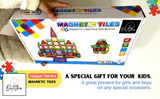 OutGoe's 106 Pcs Magnetic Tiles 🌈 - Educational Magnetic Building Blocks 🧱 - STEM Toy 🚀 - Building & Construction Toys for Toddlers 🚧 - Fun Learning of Concentration, Logical Thinking, Imagination & Cooperation 😃